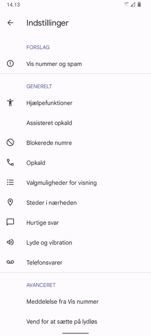 Vælg Telefonsvarer