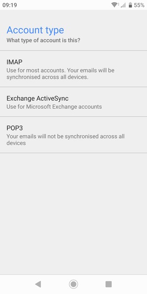 Select Exchange ActiveSync