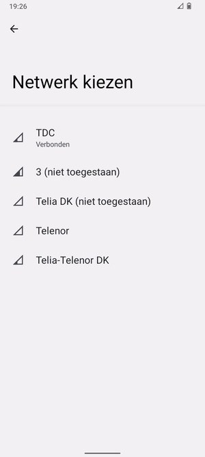 Selecteer een netwerkoperator uit de lijst
