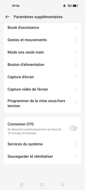 Faites défiler et sélectionnez Sauvegarder et réinitialiser
