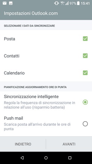 Seleziona AVANTI