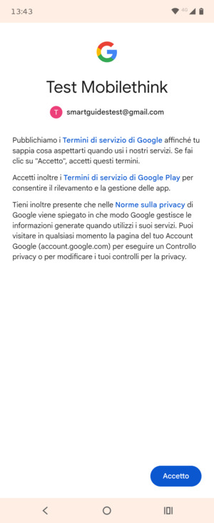 Seleziona Accetto