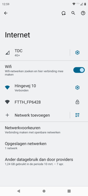 U bent nu verbonden met het WiFi-netwerk