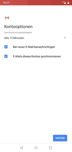 Wählen Sie WEITER