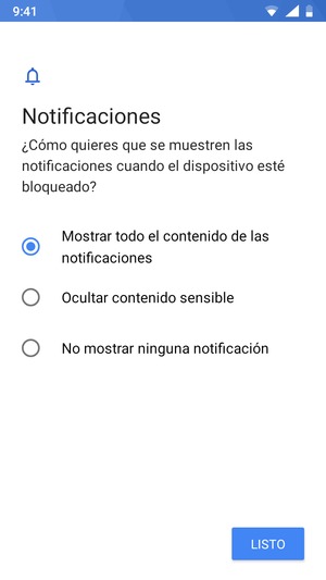 Seleccione la opción deseada y seleccione LISTO