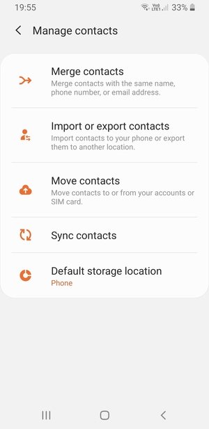 Select Import/Export contacts