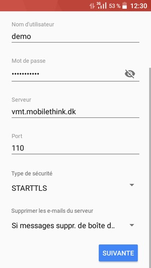 Sélectionnez Type de sécurité
