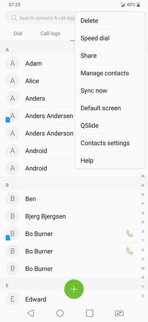 Select Manage contacts