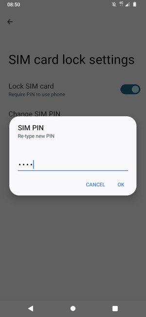 Confirm your new SIM PIN and select OK