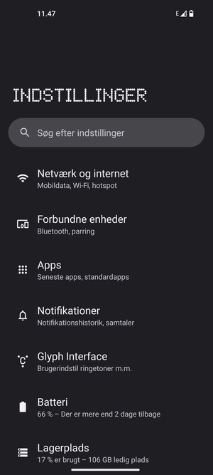 Vælg Netværk og internet