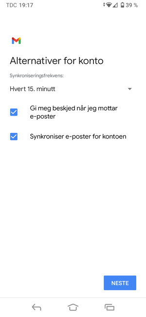 Velg NESTE
