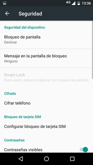 Seleccione Configurar bloqueo de tarjeta SIM