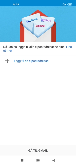 Velg Legg til en e-postadresse