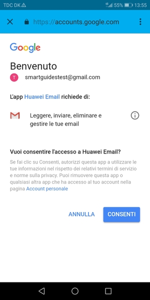 Seleziona CONSENTI