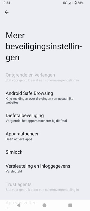 Selecteer Simlock
