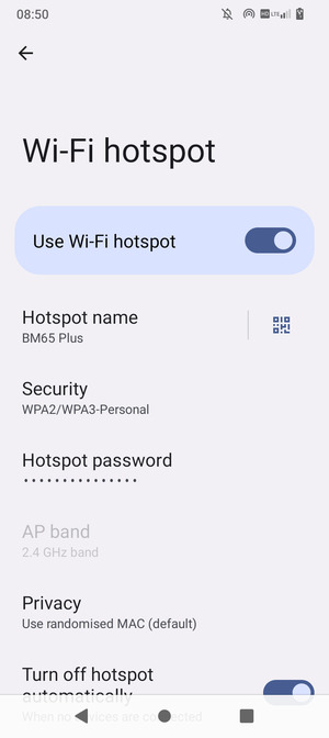 Your phone is now set up for use as a modem
