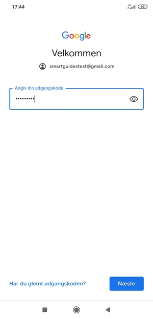 Indtast din Gmail adgangskode og vælg Næste