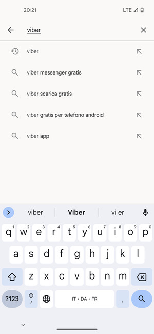 Inserisci il nome dell'app e seleziona Ricerca