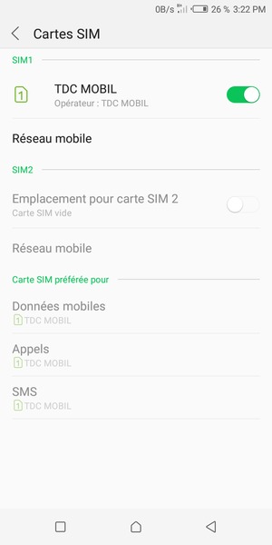 Sélectionnez Réseau mobile