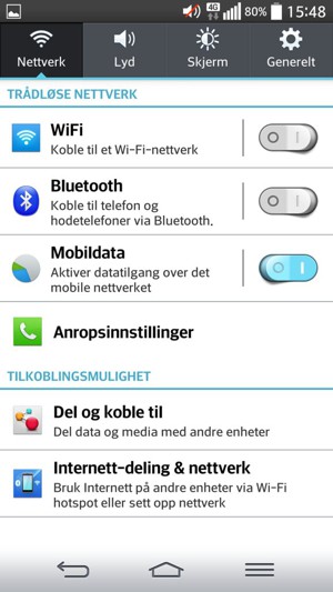 Velg Internett-deling & nettverk