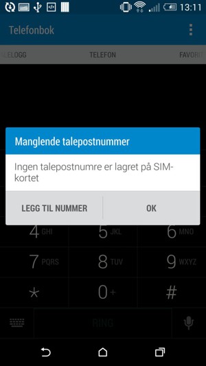 Hvis personsvar ikke er innstilt, velg LEGG TIL NUMMER