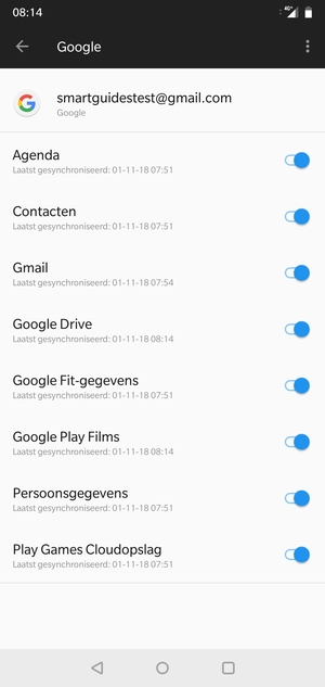 Selecteer de Menu-knop