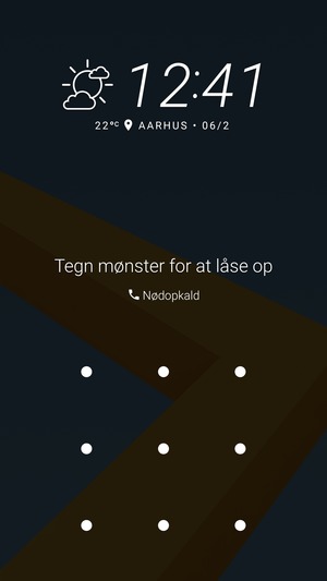 Din telefon er nu sikret med en skærmlås