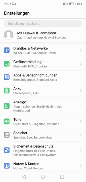 Wählen Sie Akku