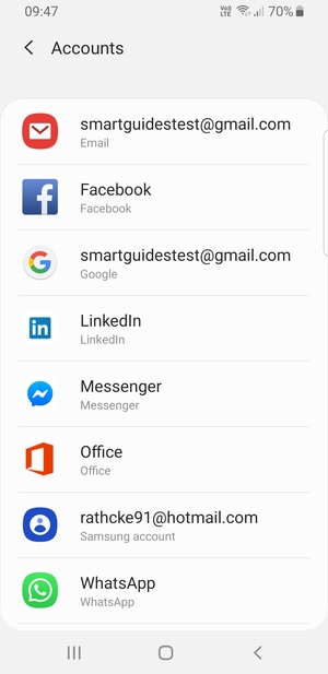 Select your Google account