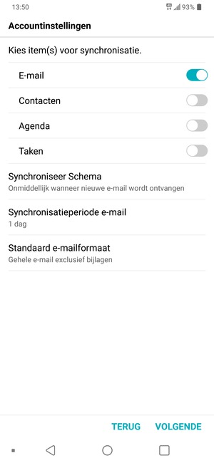 Selecteer VOLGENDE