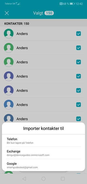 Velg din Google-konto