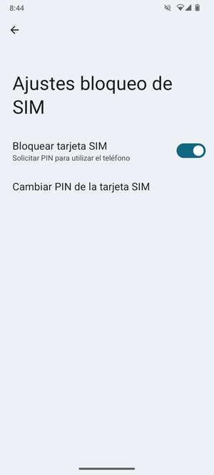 Seleccione  Cambiar PIN de la tarjeta SIM