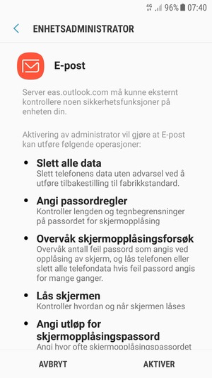Velg AKTIVER