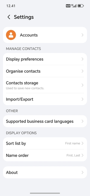 Select Import/Export