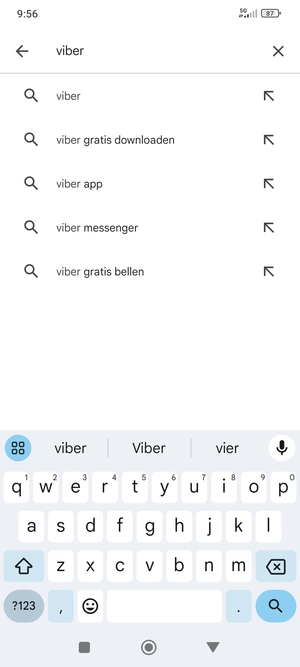 Voer de app-naam in en selecteer Zoeken