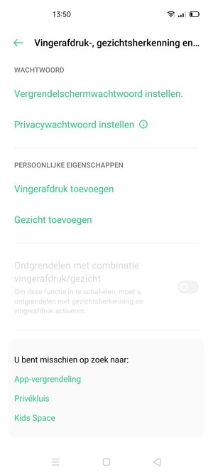 Selecteer Vergrendelschermwachtwoord instellen