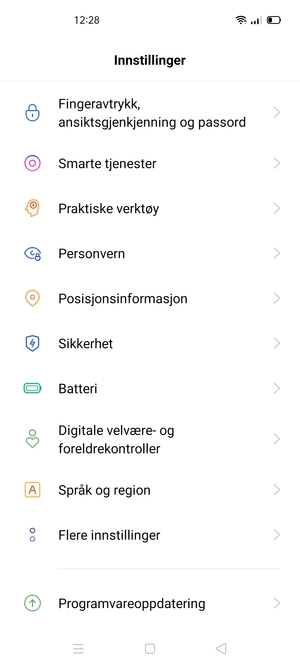 Bla til og velg Sikkerhet