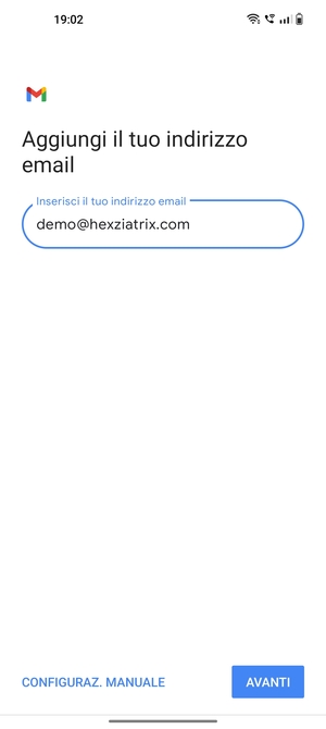 Inserisci il tuo indirizzo email e seleziona AVANTI