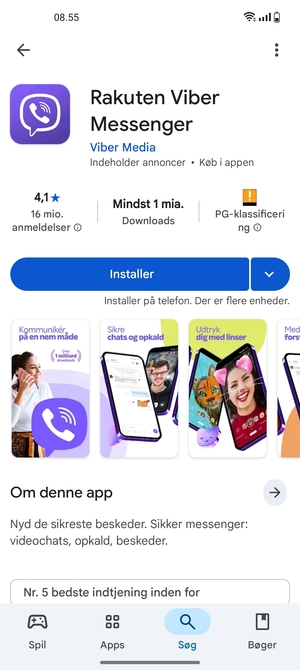 Vælg Installer