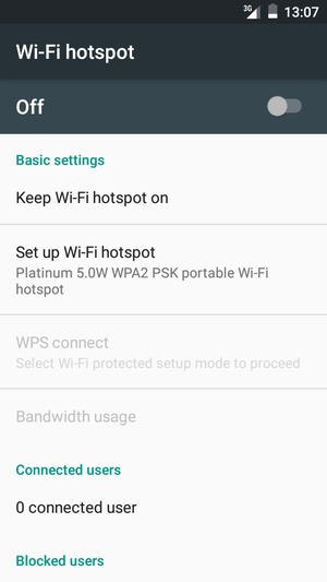 Select Set up Wi-Fi hotspot