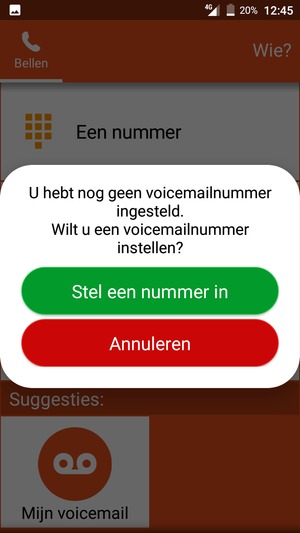 Selecteer Stel een nummer in