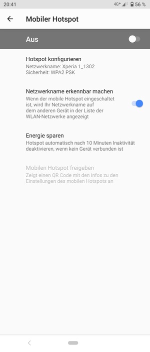 Wählen Sie Hotspot konfigurieren