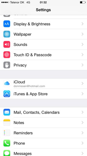 Scroll down and select Touch ID & Passcode