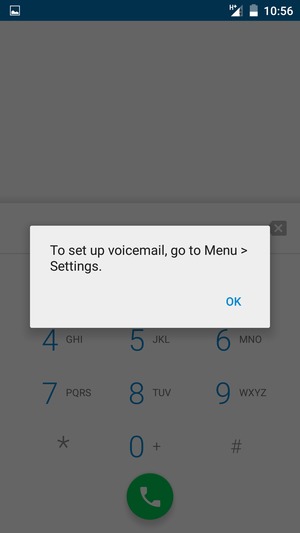 If your voicemail is not set up, select OK