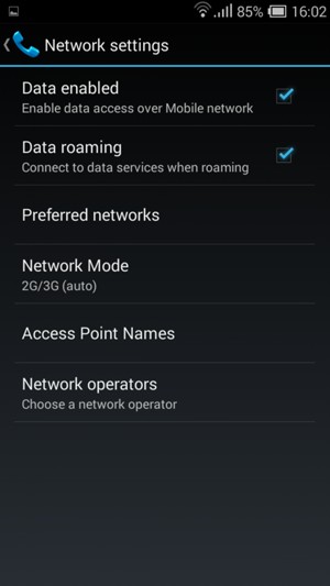 Turn Data roaming on or off