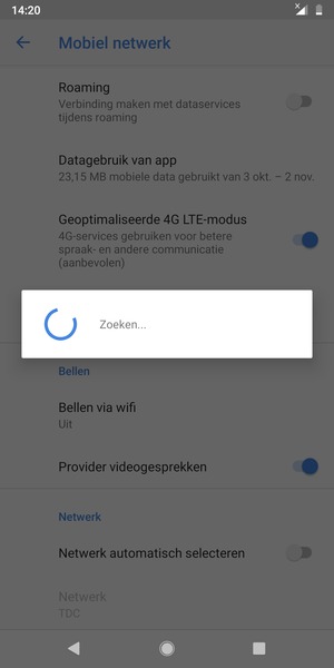Wacht tot de zoekopdracht beëindigd is