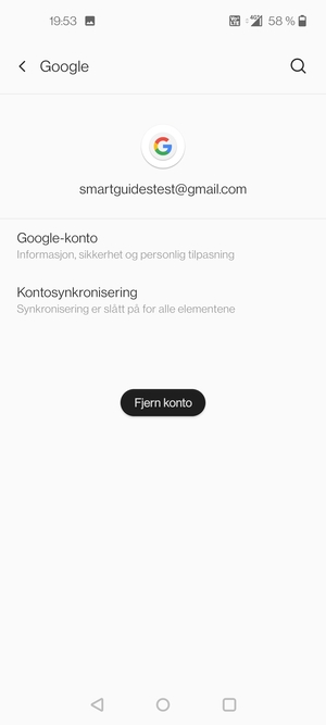 Velg Kontosynkronisering