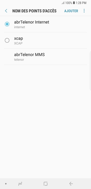 Sélectionnez le bouton du Menu