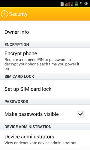 To change the PIN for the SIM card, return to the Security menu and select Set up SIM card lock