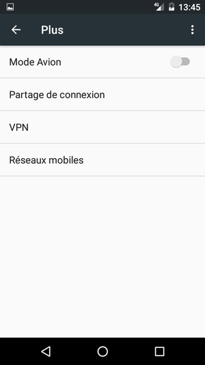 Sélectionnez Partage de connexion